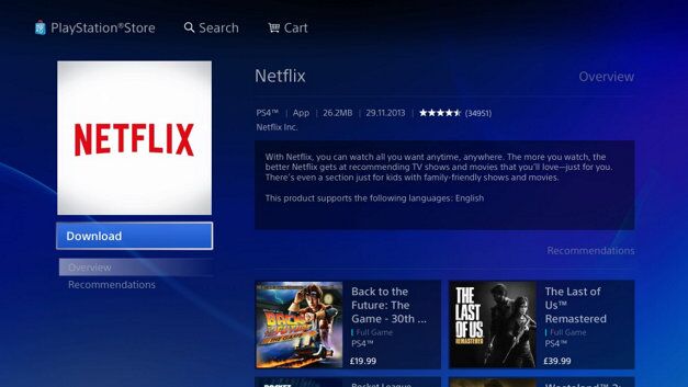 Laden Sie die Netflix-App auf die PS4 herunter