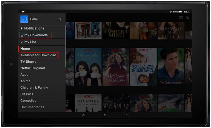 download netflix movies on fire tablet