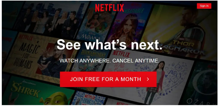 Holen Sie sich eine kostenlose Netflix-Testversion