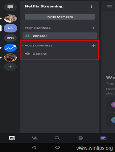 select Voice Channel on Discord
